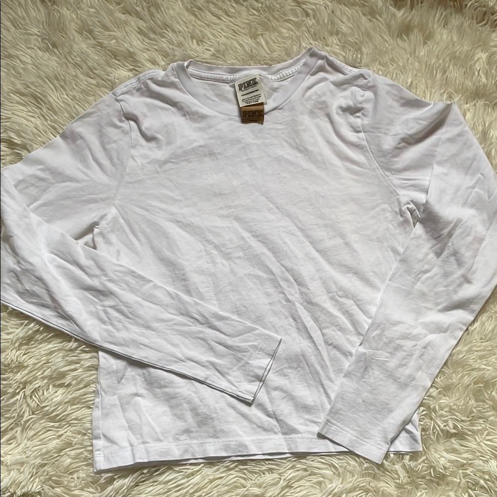 VS PINK White Long Sleeve Shirt XS